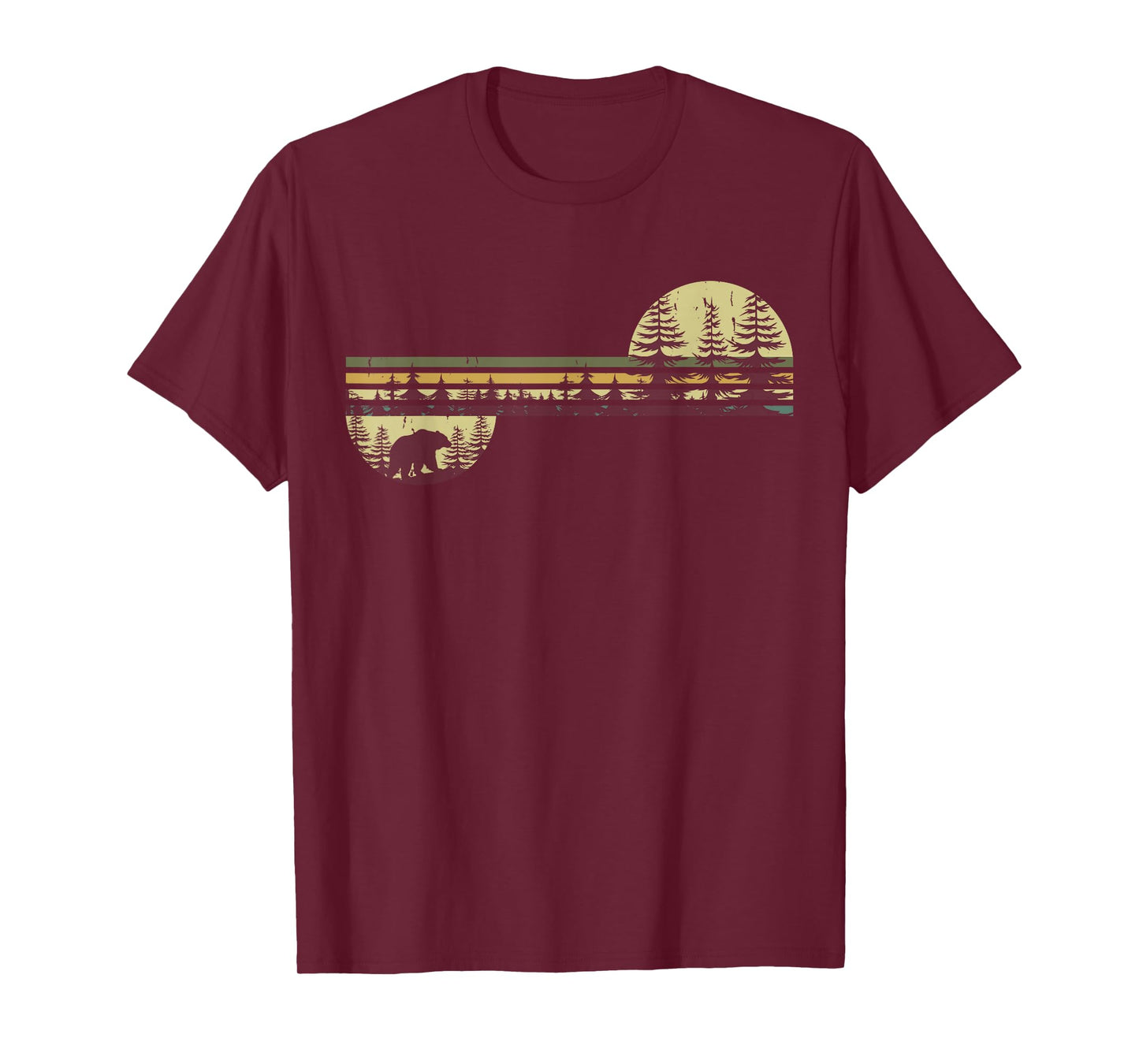 Retro Forest Bear Outdoors Nature Women Men Vintage Graphic T-Shirt