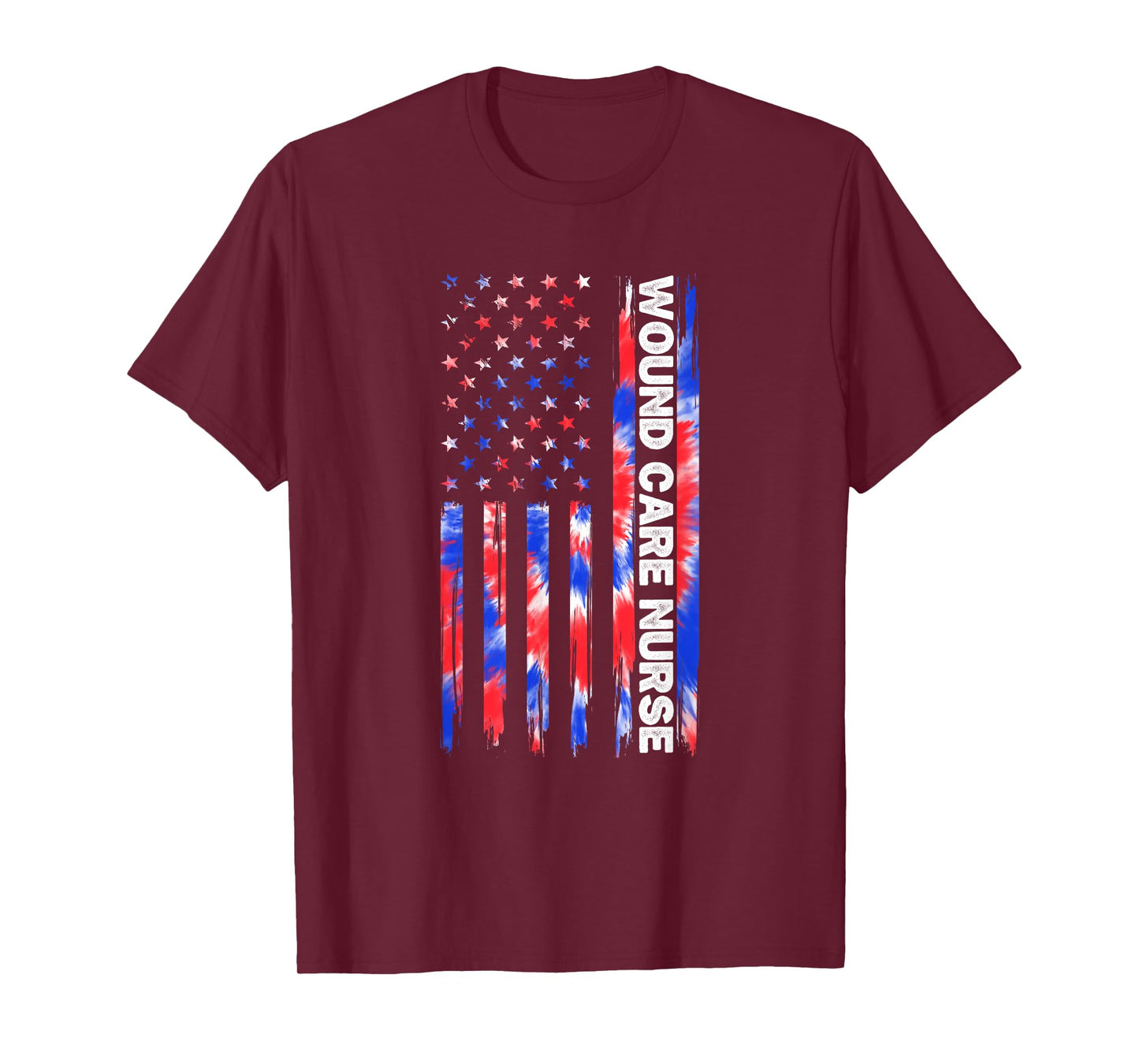 Wound Care Nurse Tie Dye American Flag 4th Of July Ostomy Women Men T-Shirt