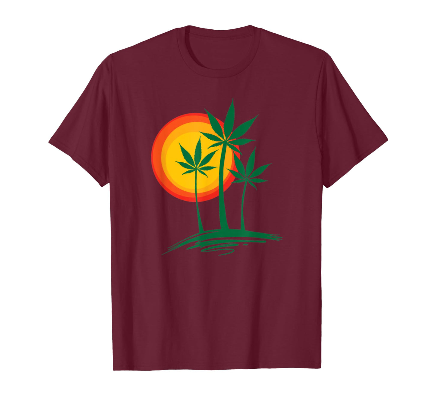 Beautiful Marijuana Weed Palm Tree Paradise T-Shirt