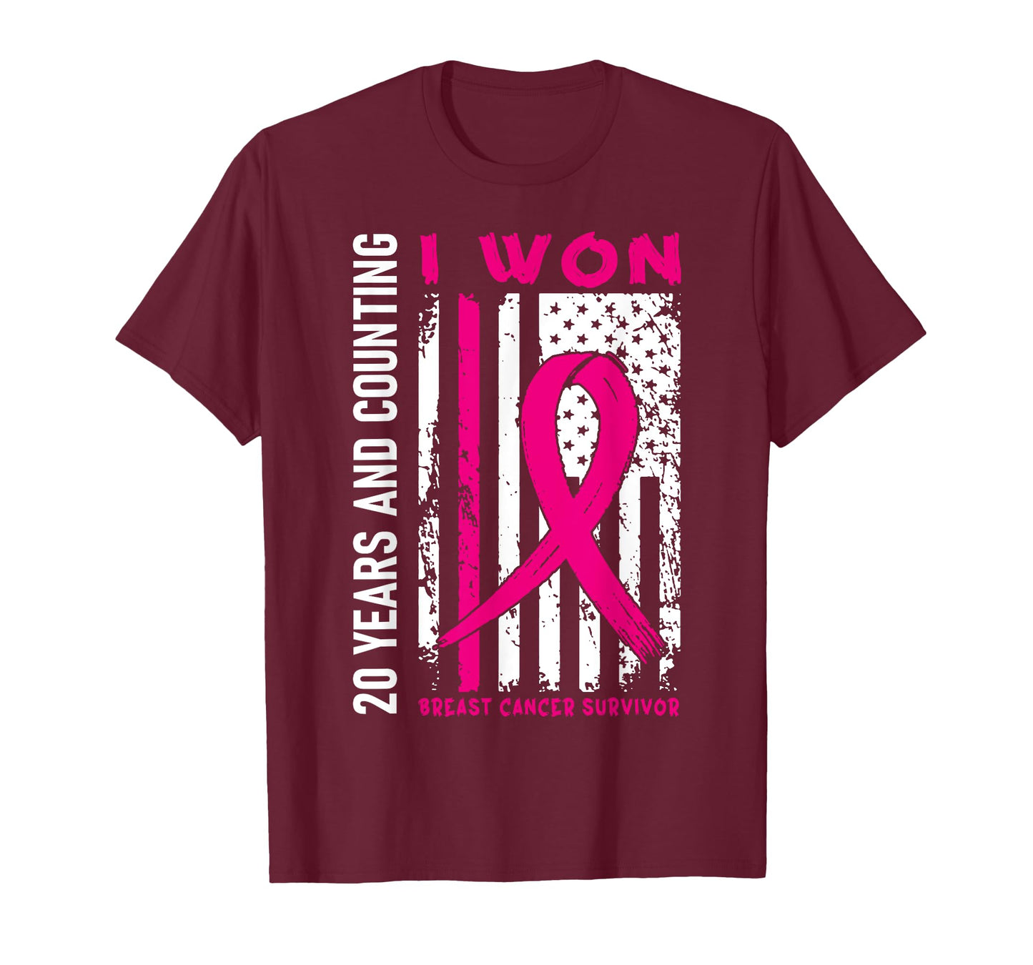 I Won Breast Cancer Survivor 20 Year Anniversary Counting T-Shirt