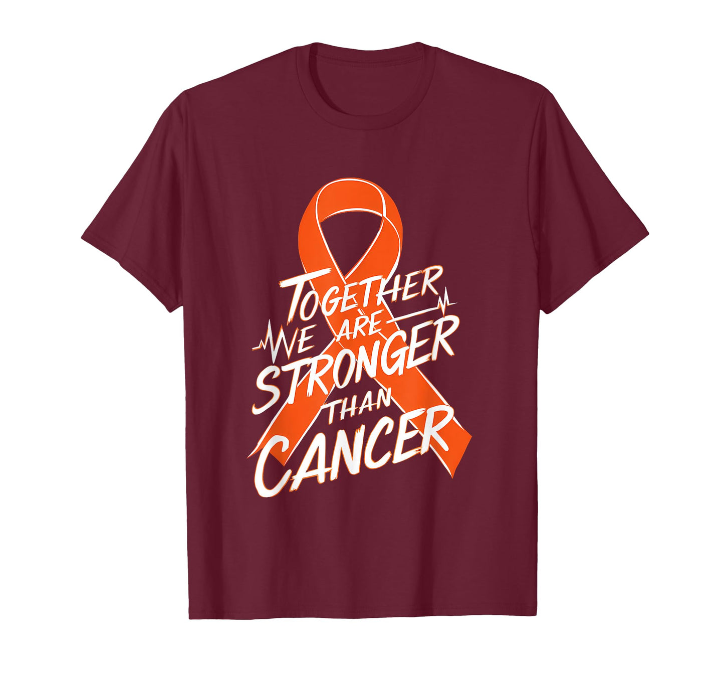 Leukemia Awareness Together We Are Stronger Orange Ribbon T-Shirt