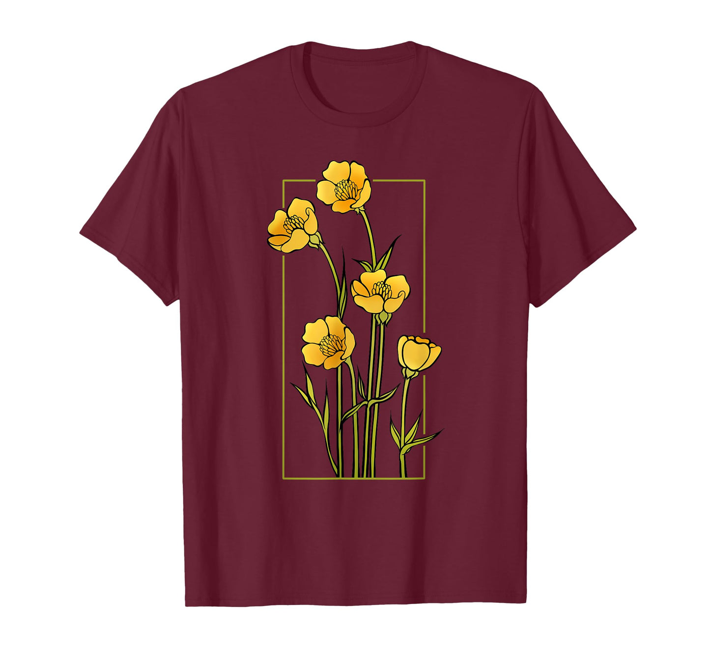 Floral Wildflower Bulbous Crowfoot Buttercup Flower T-Shirt