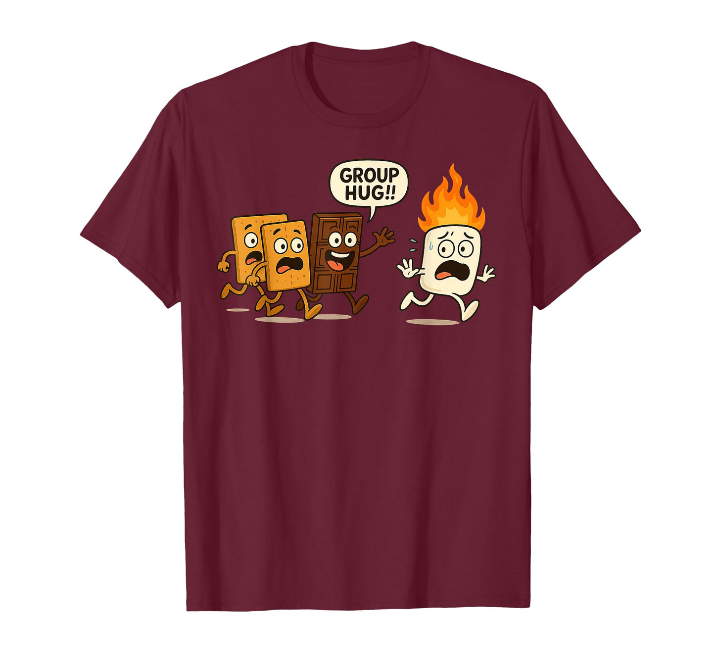 Group Hug Marshmallow Campfire Smores Funny Camping Boys Men T-Shirt