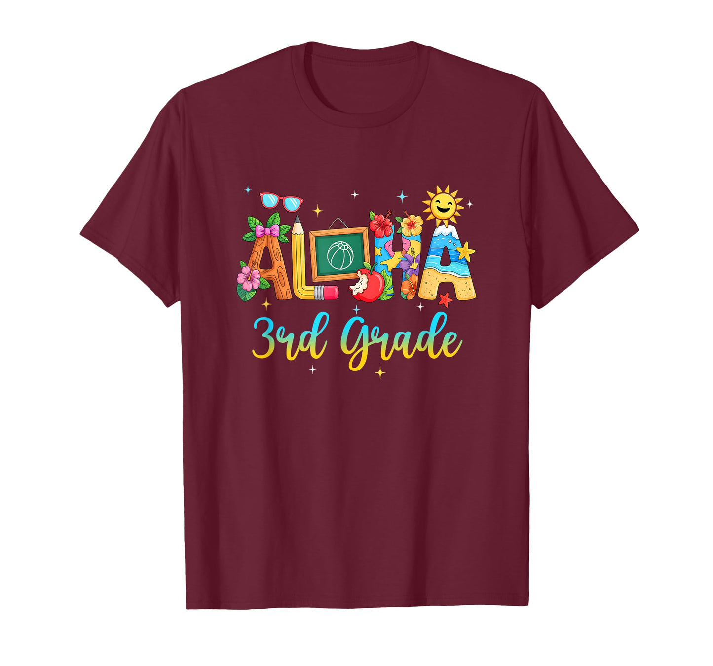 Aloha 3Rd Grade Teacher Life Summer Vacation School Beach T-Shirt