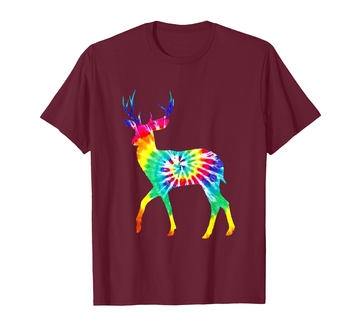 Rainbow Hippie Art Buck Wildlife Deer Hippy Trippy Tie Dye T-Shirt