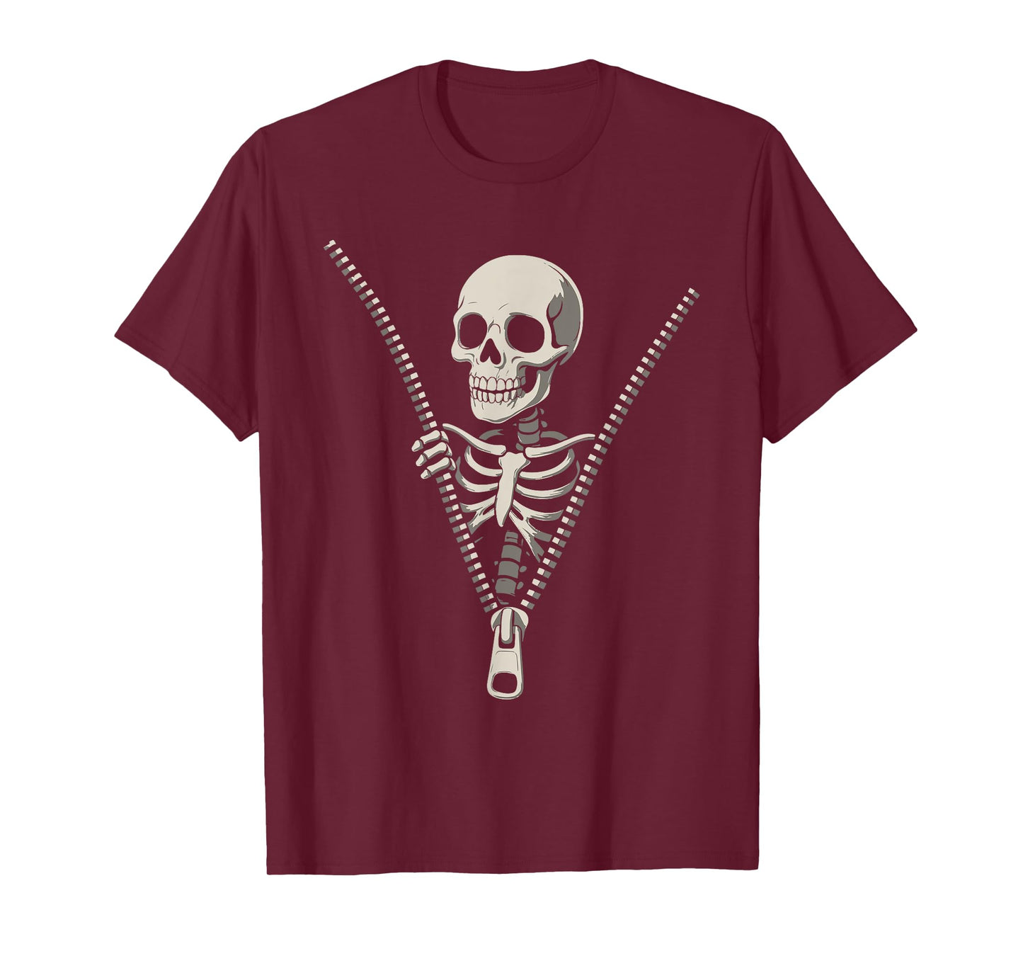 Melting Skeleton Unzipped Chest Halloween Creepy Costume T-Shirt