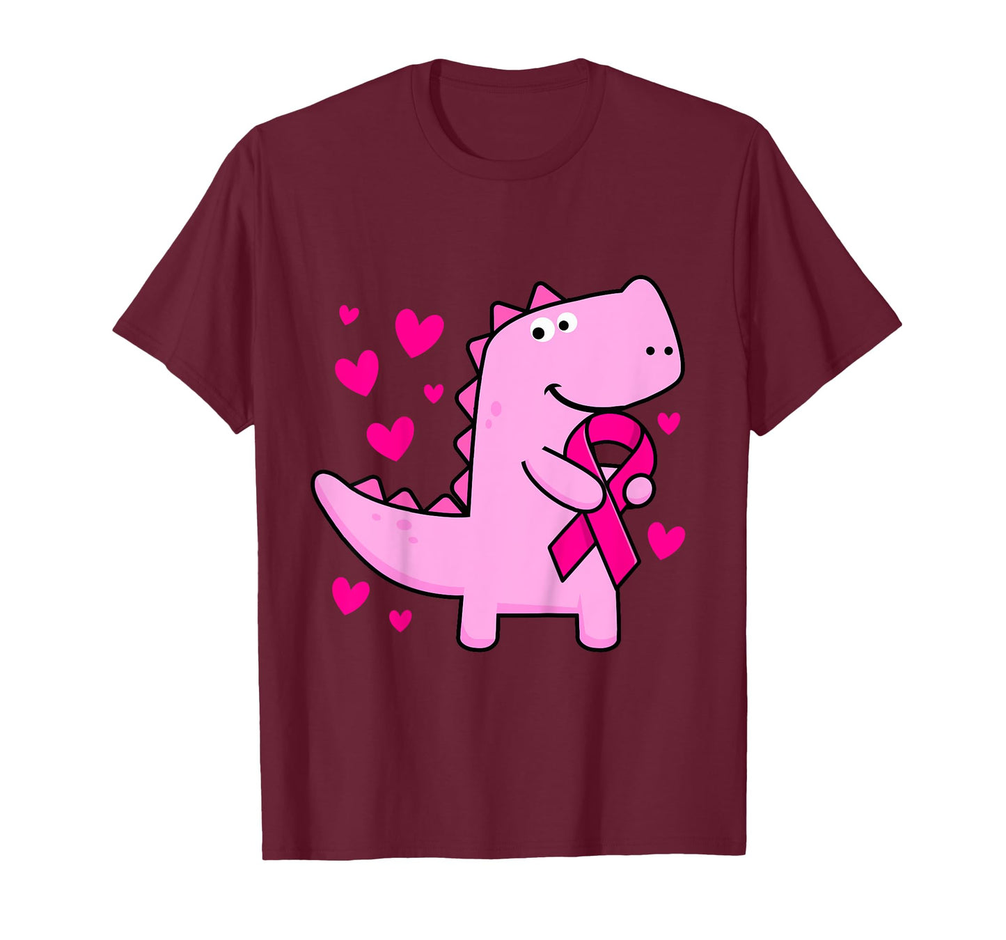 Kids Pink Ribbon T-Rex Kids Breast Cancer Awareness Boys Toddler T-Shirt