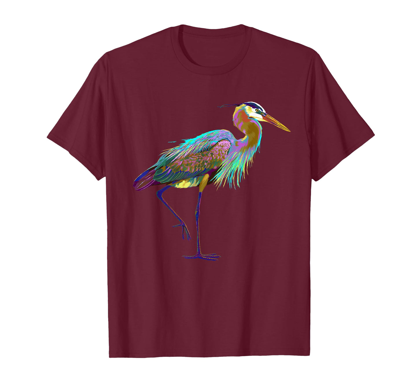 Colourful Splash Bird Blue Heron T-Shirt