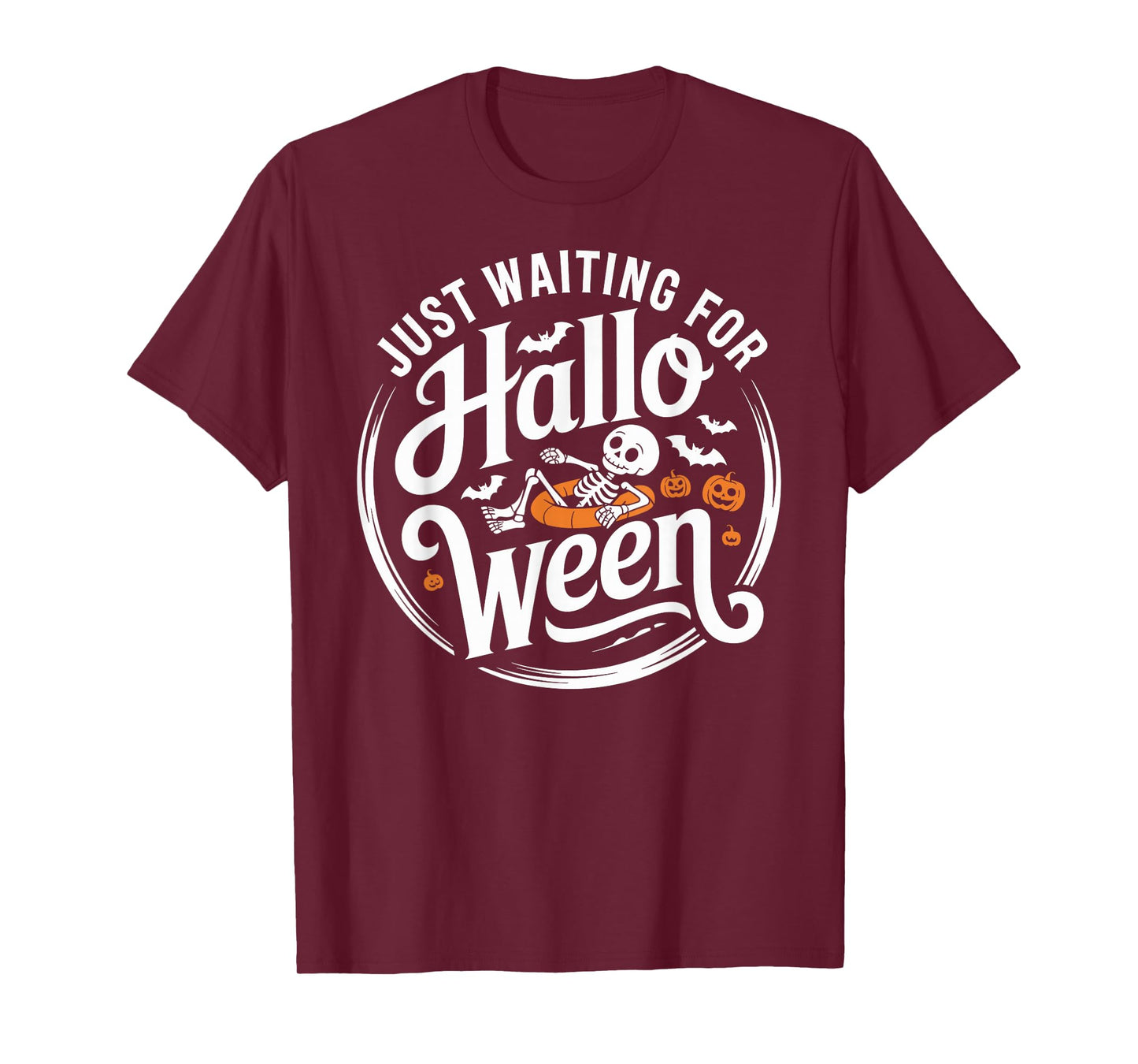 Halloween Skeleton Cute Just Waiting for Halloween T-Shirt