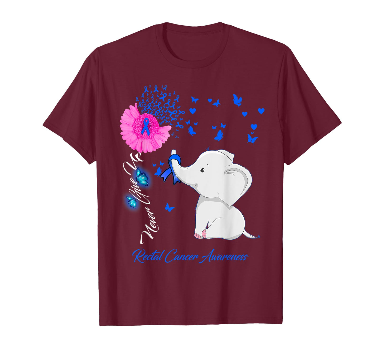 Elephant Rectal Cancer Awareness - Rectal Cancer Ribbon T-Shirt