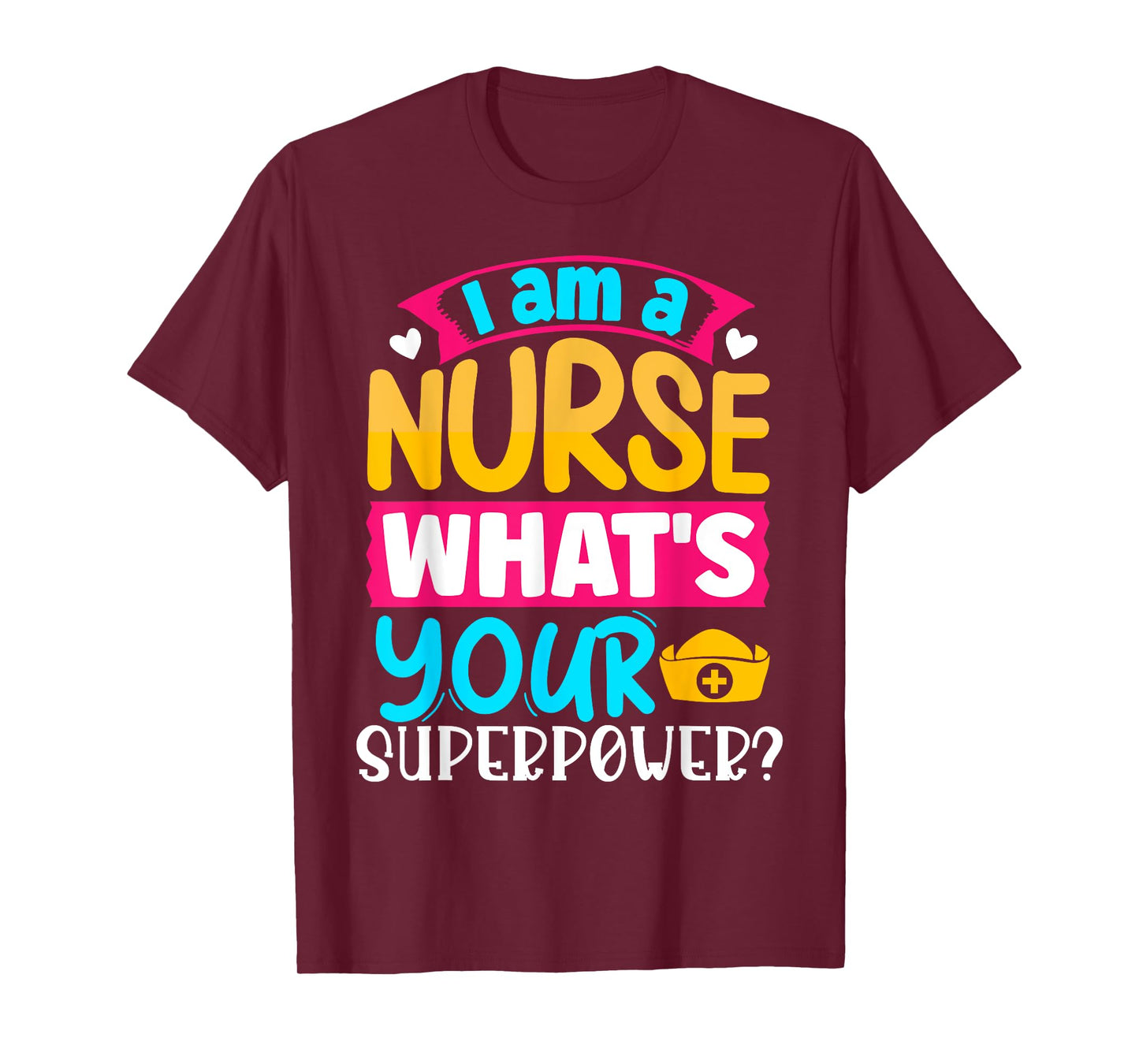 Krankenschwester rztin Tierkreiszeichen Geschenke I Am A Nurse What's Your Superpower? | Women's Black Short Sleeve Letter Print U-Neck T-Shirt