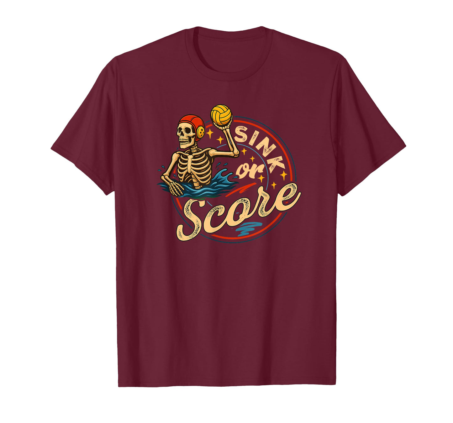 Water Polo Teen Player Funny Aggressive Quote Sink or Score T-Shirt