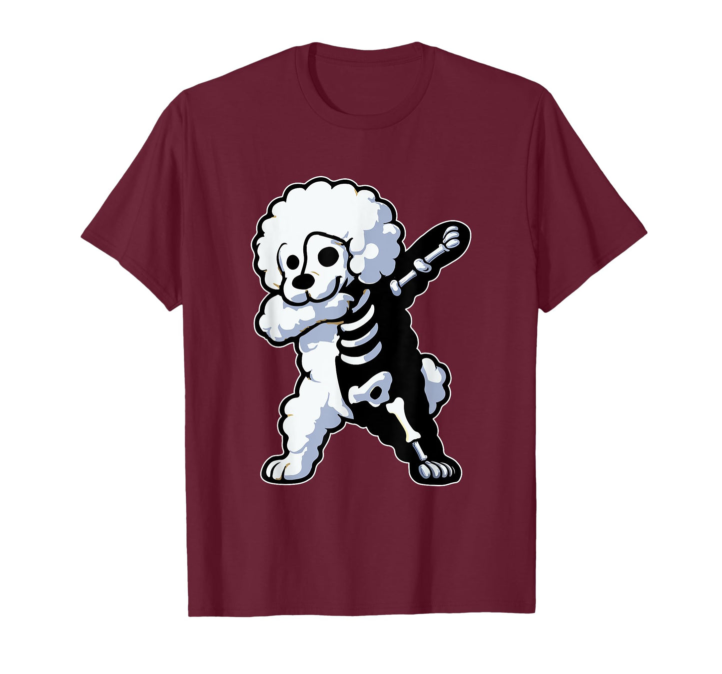 Dabbing Bichon Frise Half Skeleton Halloween Costume Owner T-Shirt