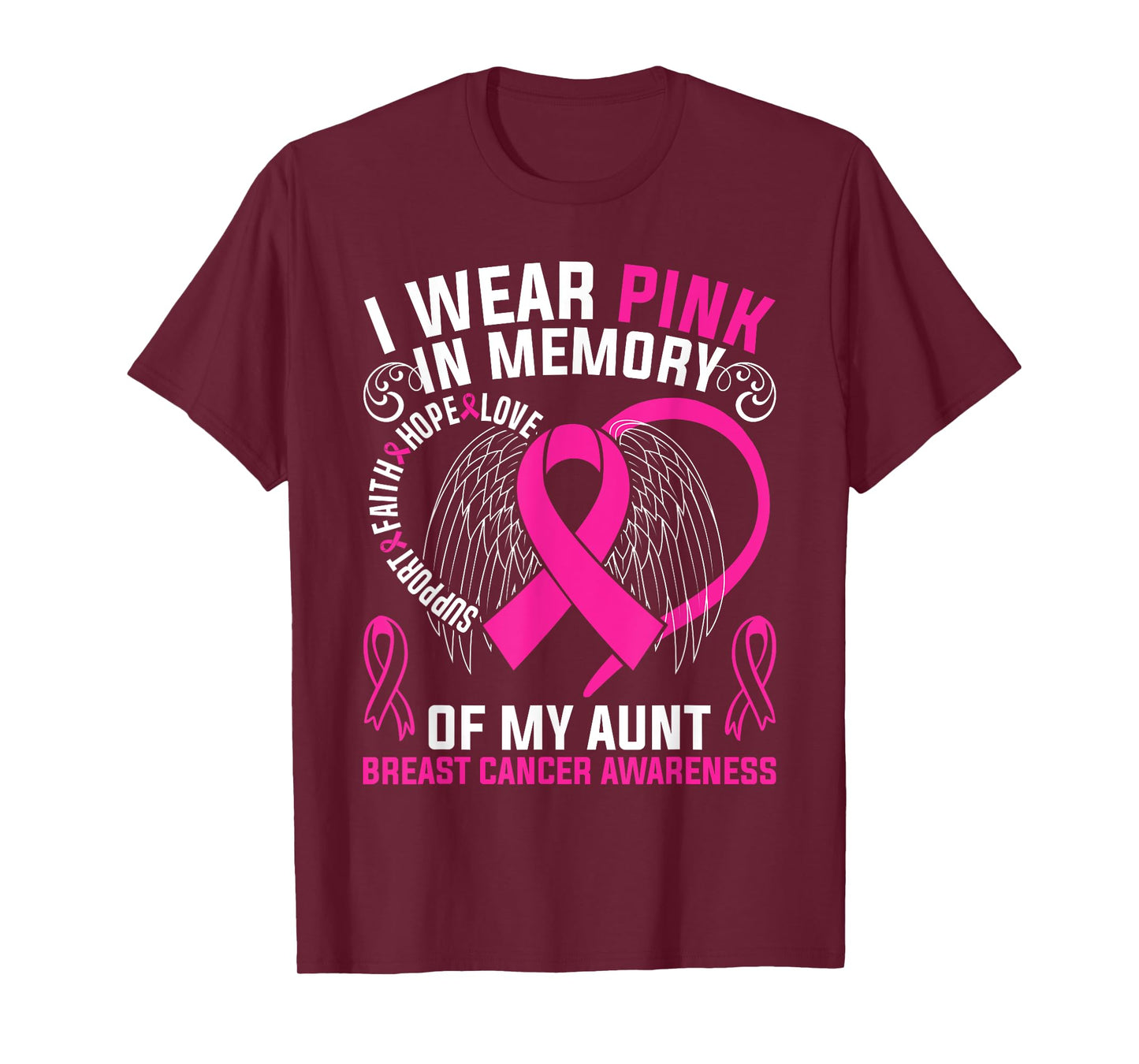 I Wear Pink In Memory Of My Aunt Breast Cancer Awareness T-Shirt