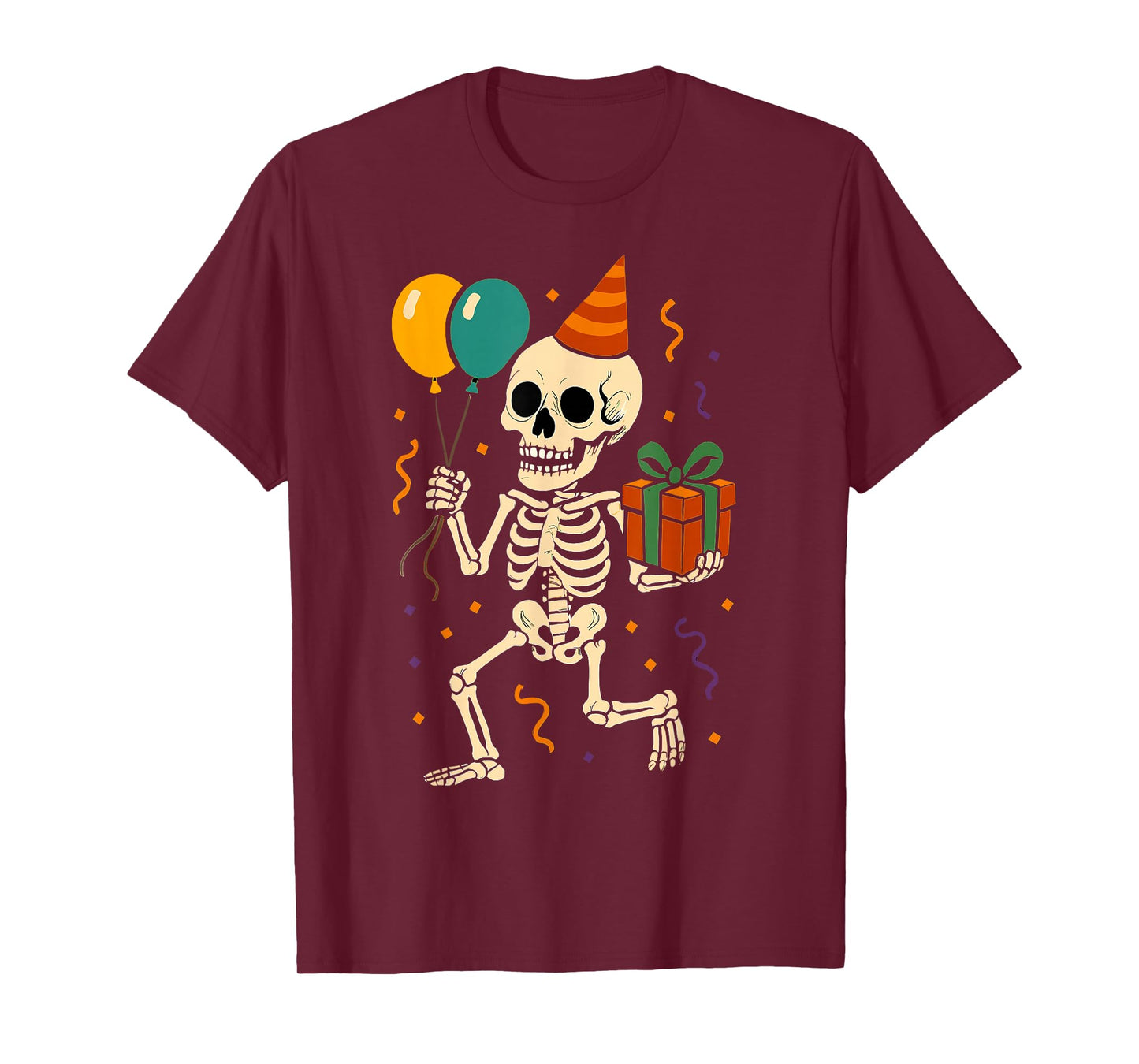Skeleton Birthday Party Spooky Halloween Costume Boys Kids T-Shirt