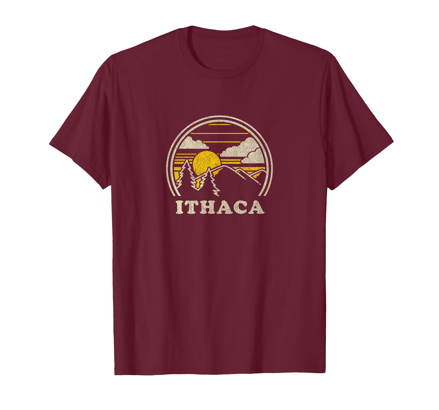 Ithaca New York NY T Shirt Vintage Hiking Mountains Tee T-Shirt
