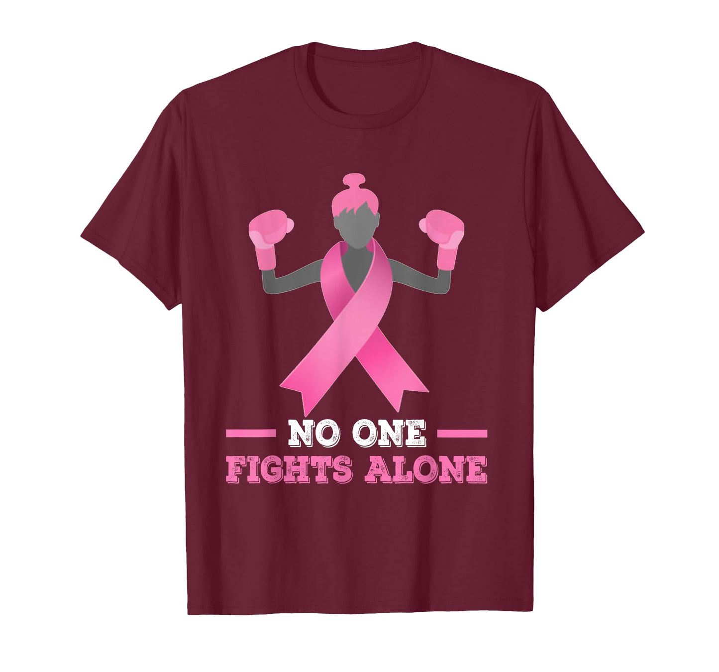 No One Fights Alone T-shirt Breast Cancer Tee Fighter Shirt T-Shirt