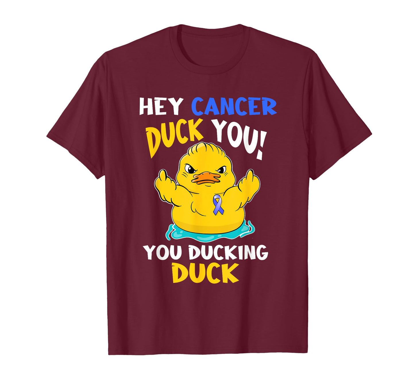 Fight Against Cancer Funny Duck Design T-Shirt