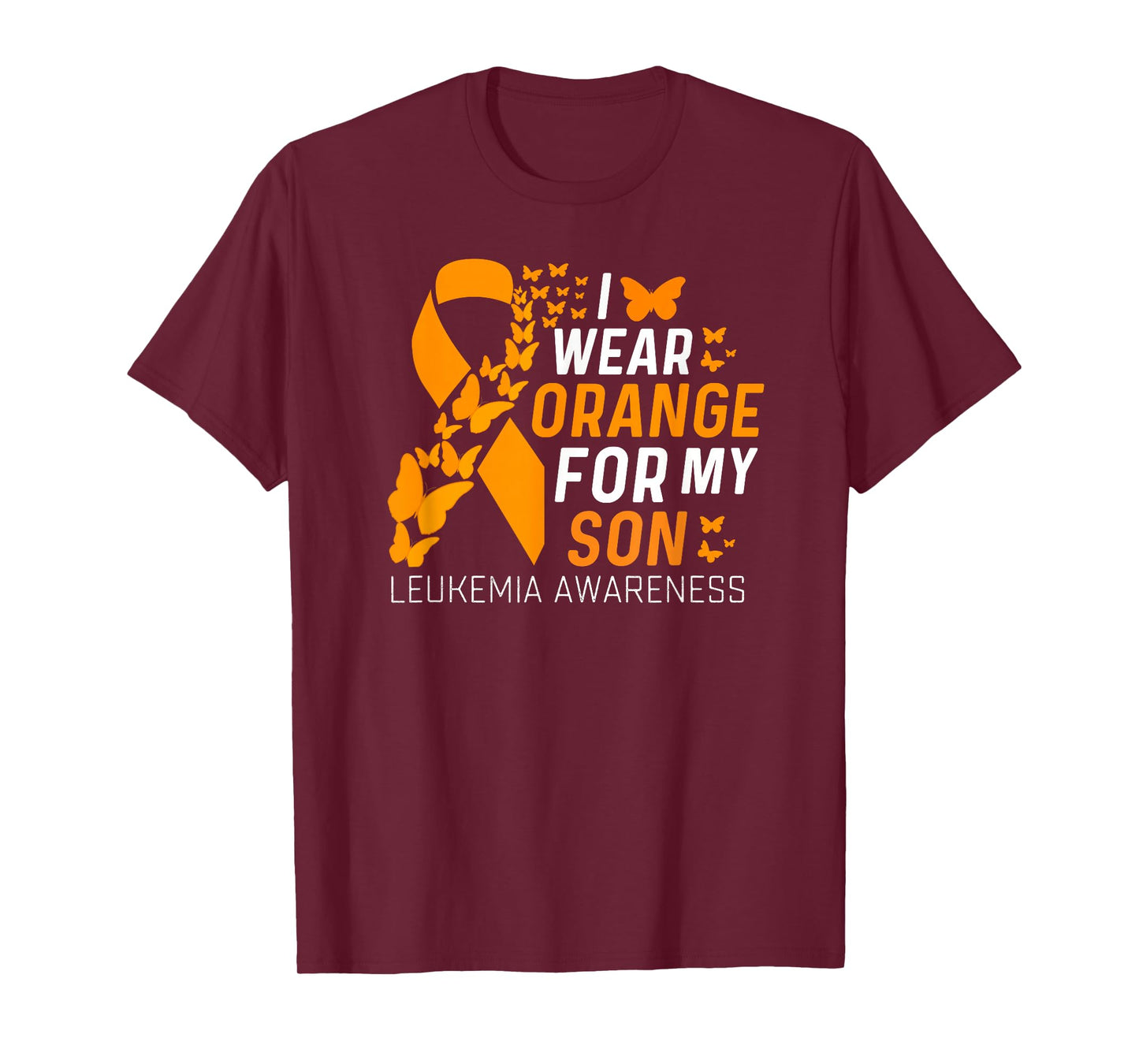 I Wear Orange for My Son Leukemia Cancer Awareness Family T-Shirt
