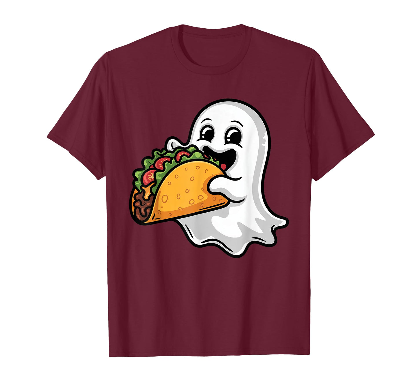 Cute Boo Ghost Eating Tacos Costume Halloween Spooky Season T-Shirt