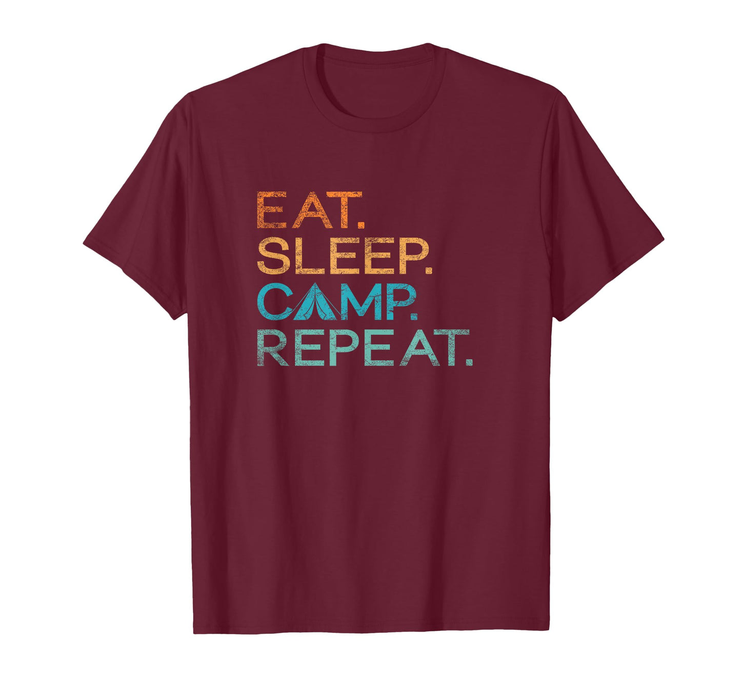 Retro Vintage Eat Sleep Camp Repeat Funny Camping T-Shirt