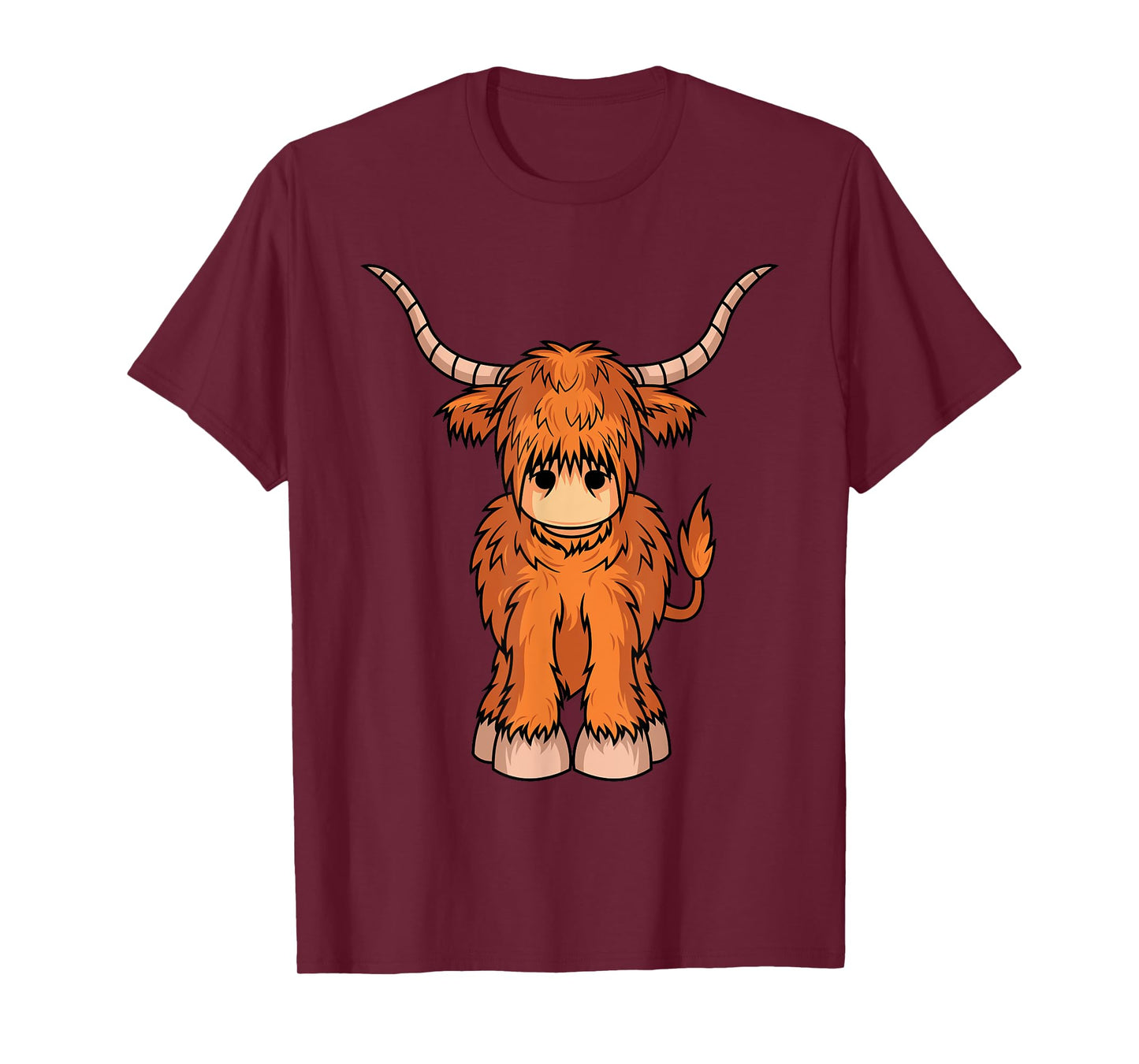 Cute Hairy Scottish Breed Highland Cow Farmer Animal Lover T-Shirt