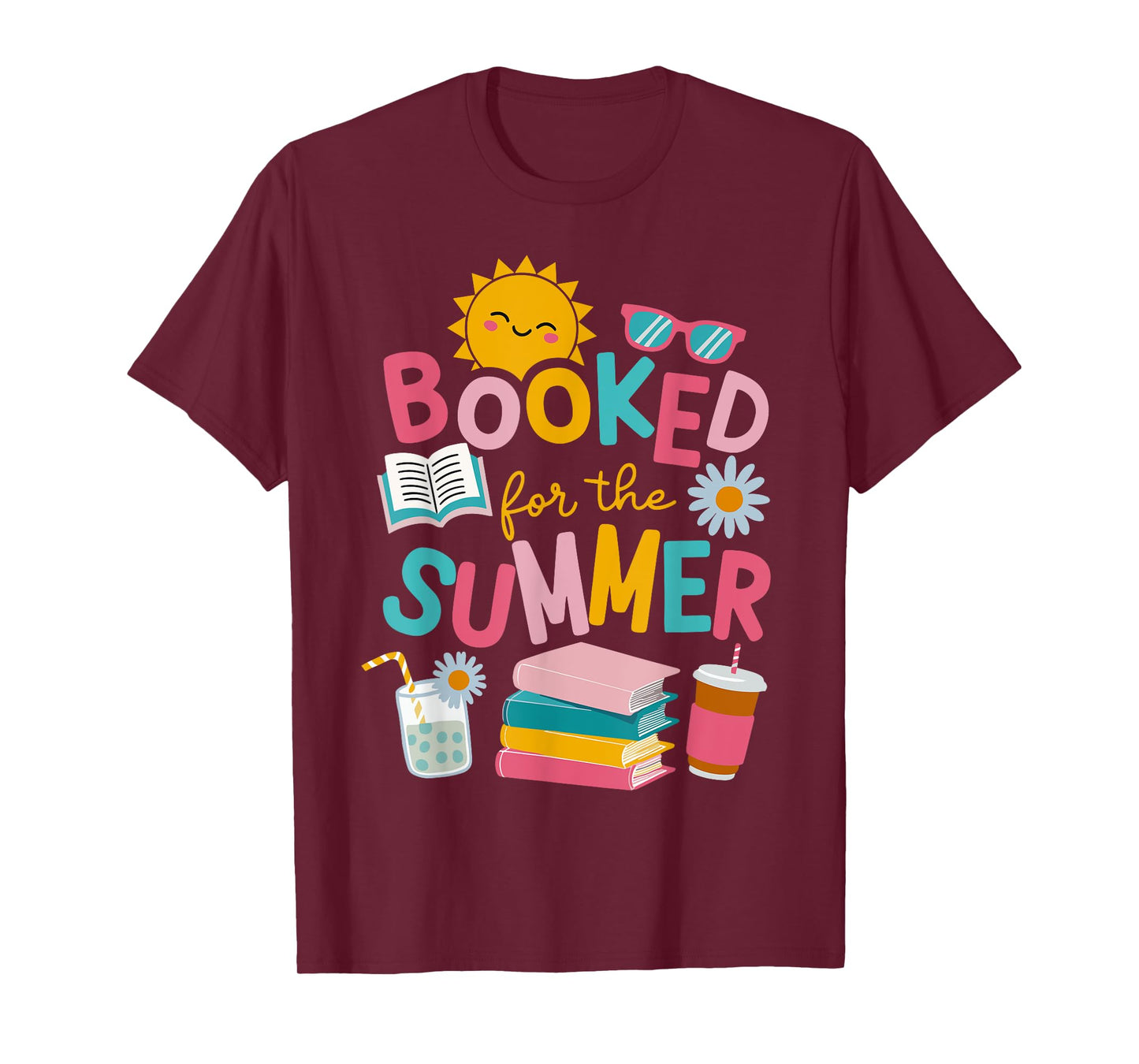 Booked For The Summer Reading Funny Bookworm Reader Beach T-Shirt