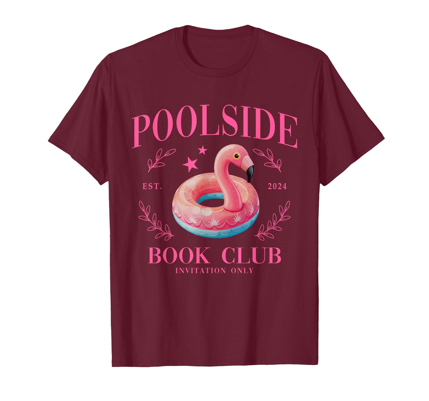 Poolside Book Club Pool Summer Vacation Swimming T-Shirt for Men Women