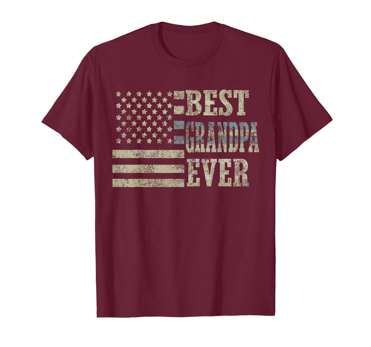 Best Grandpa Ever American Flag USA Flag T-Shirt for Women Men