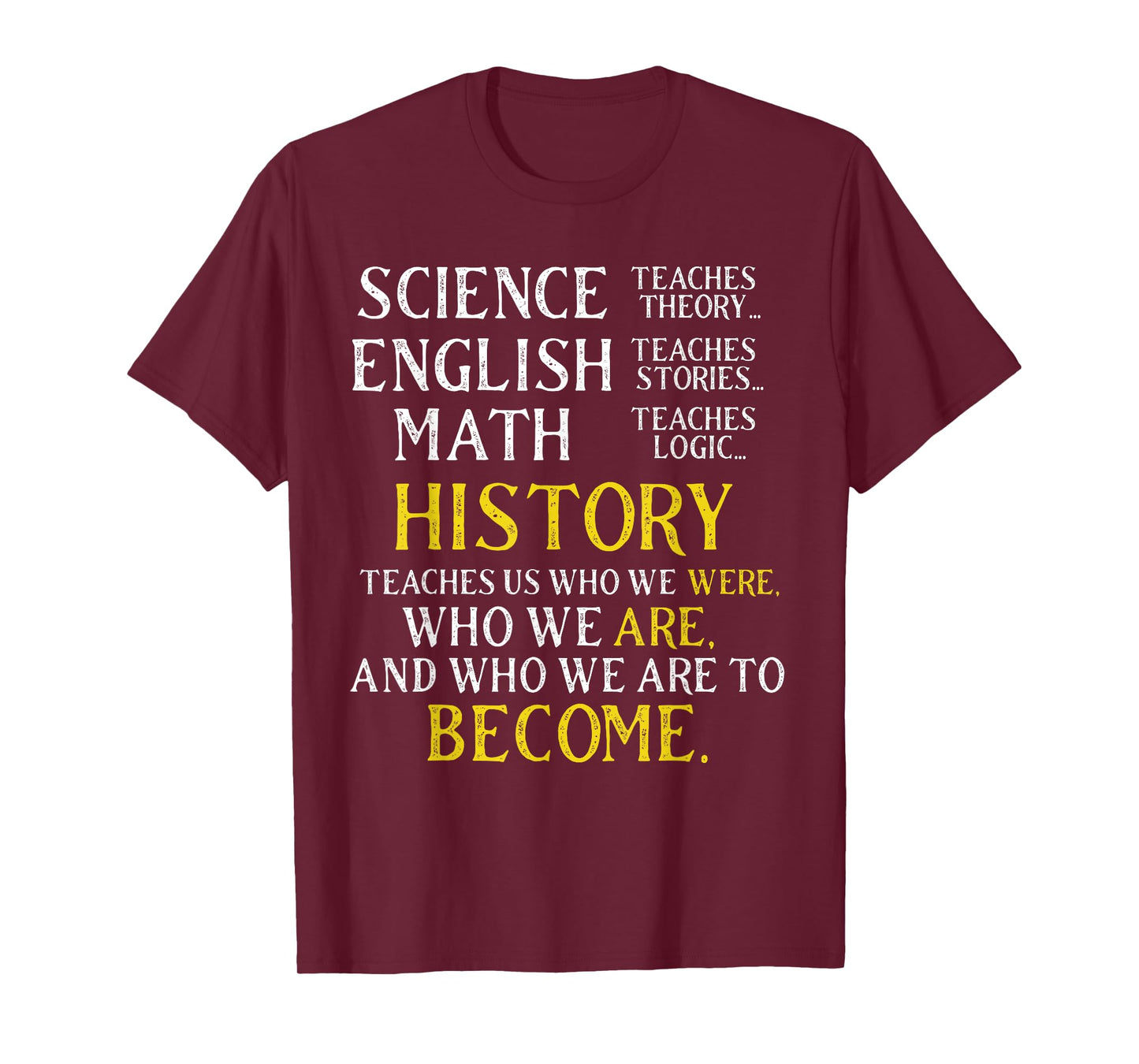 History Lover Gift for Student, Professor & History Buff T-Shirt