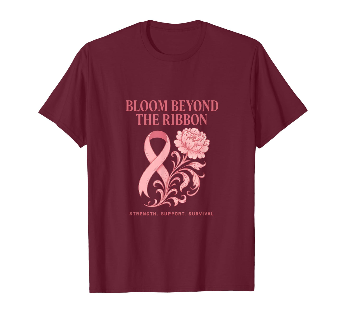 Breast Cancer Awareness Pink Ribbon Support Survivor Hope T-Shirt