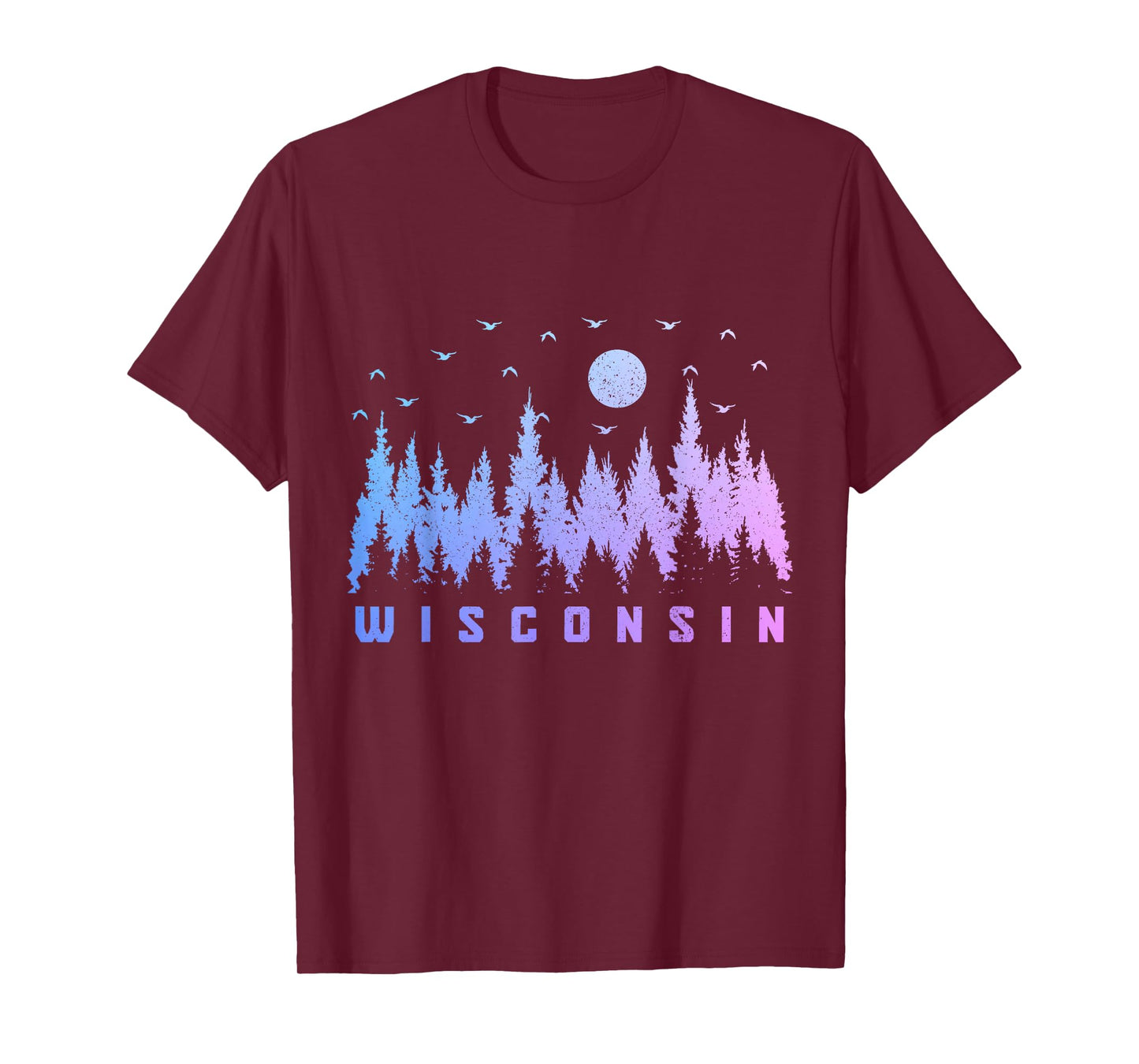 We Love Wisconsin - The Badger State Unisex-Adults Black Cotton T-Shirt Small Crew Neck Short Sleeve Nature/Hiking T-Shirt