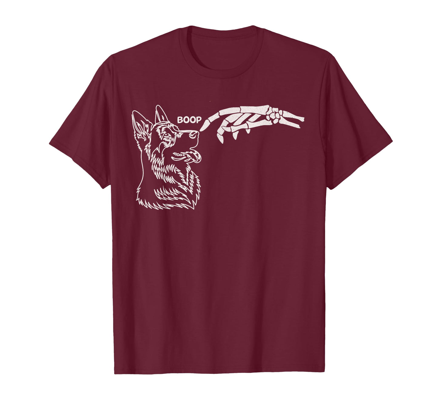 Cute Dog Skeleton Hand Boop Halloween Women Girls Kids T-Shirt