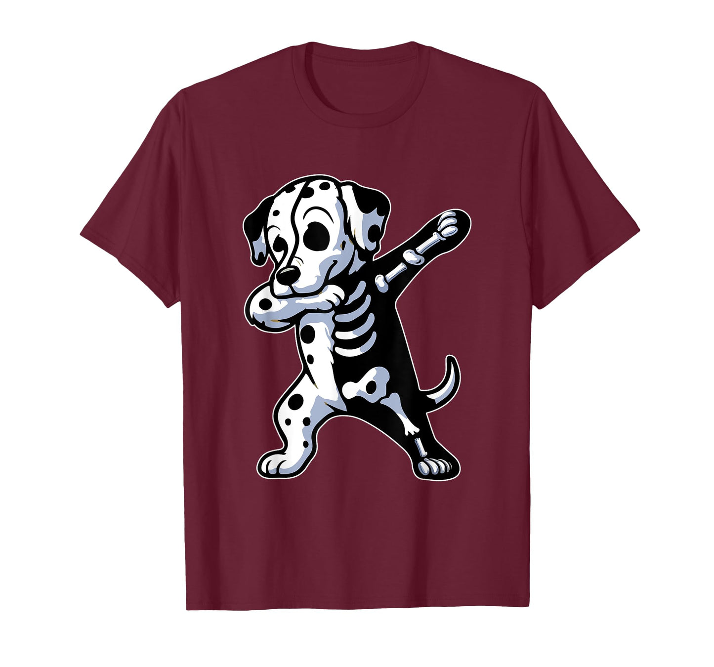 Dabbing Dalmatian Half Skeleton Halloween Costume Owner T-Shirt