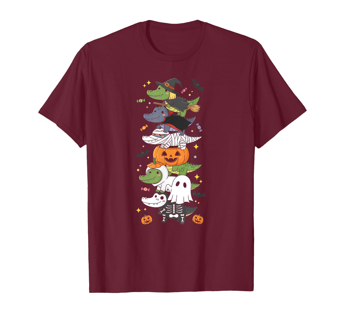 Alligator Witch Vampire Ghost Halloween Kids Mens Womens T-Shirt