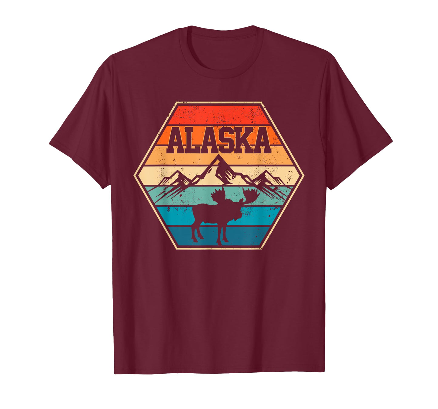 Alaska USA Mountain Hiking Vintage Retro Gift T-Shirt
