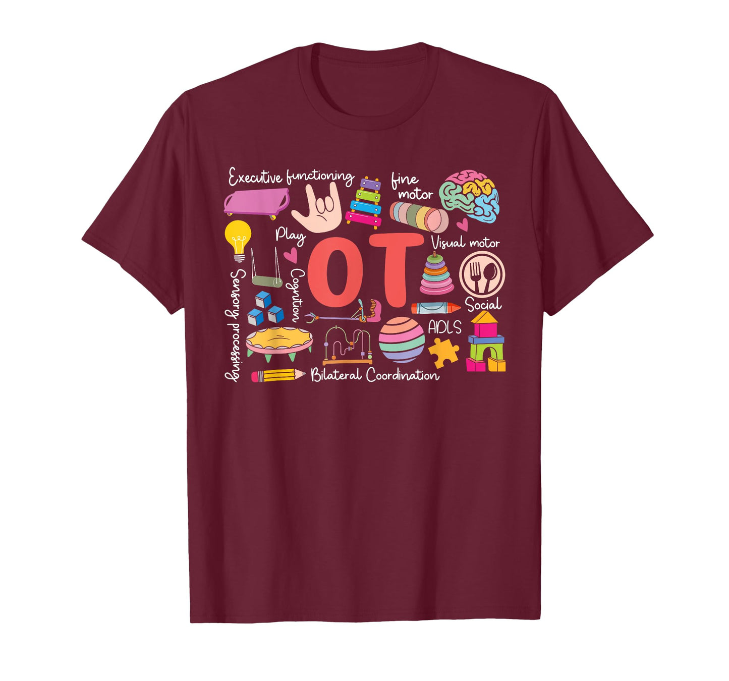 Occupational Therapy -OT Therapist OT Month Groovy Retro T-Shirt