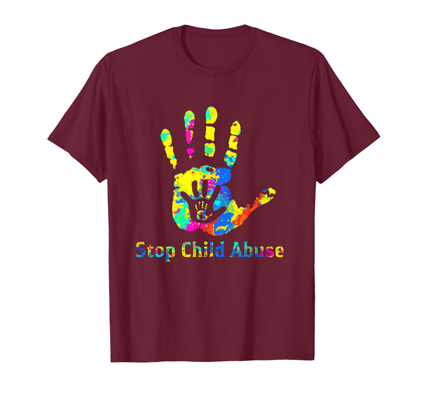 Stop Child Abuse Prevention Awareness Month Blue Ribbon T-Shirt