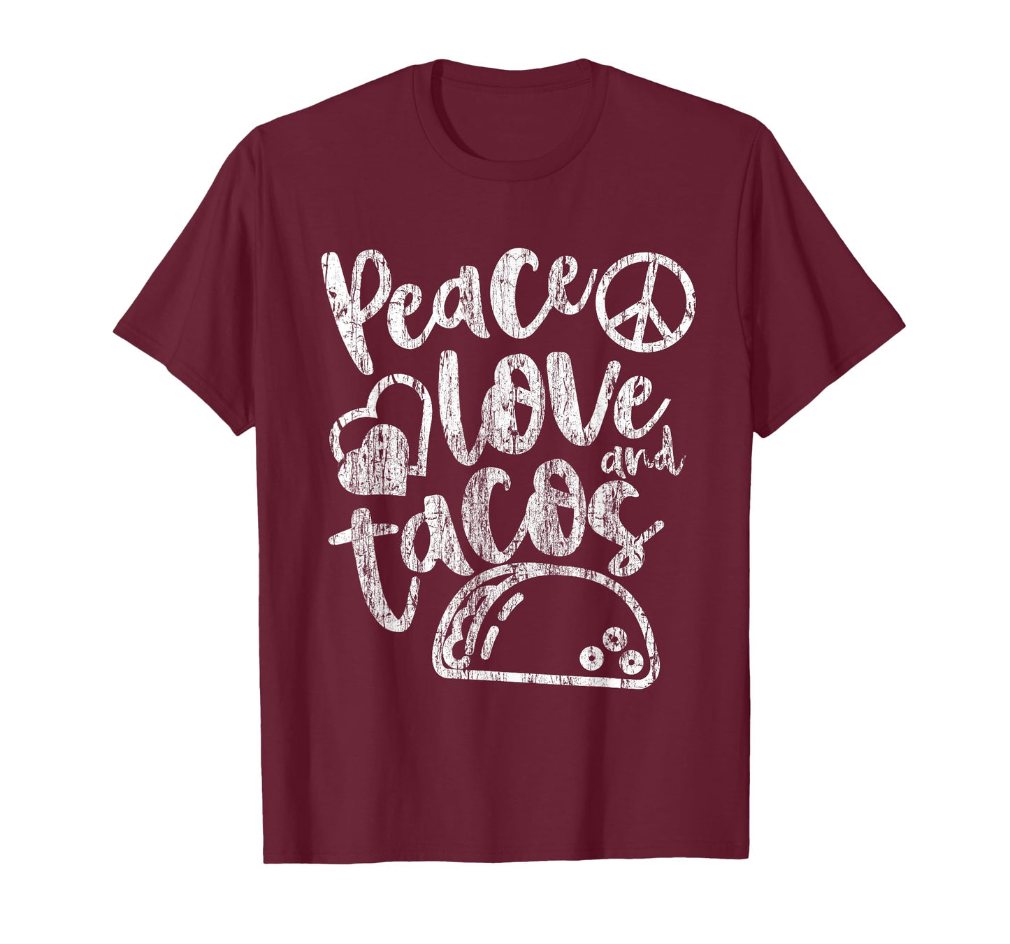 Peace Love Tacos Funny Food Cinco De Mayo Christmas Gift T-Shirt