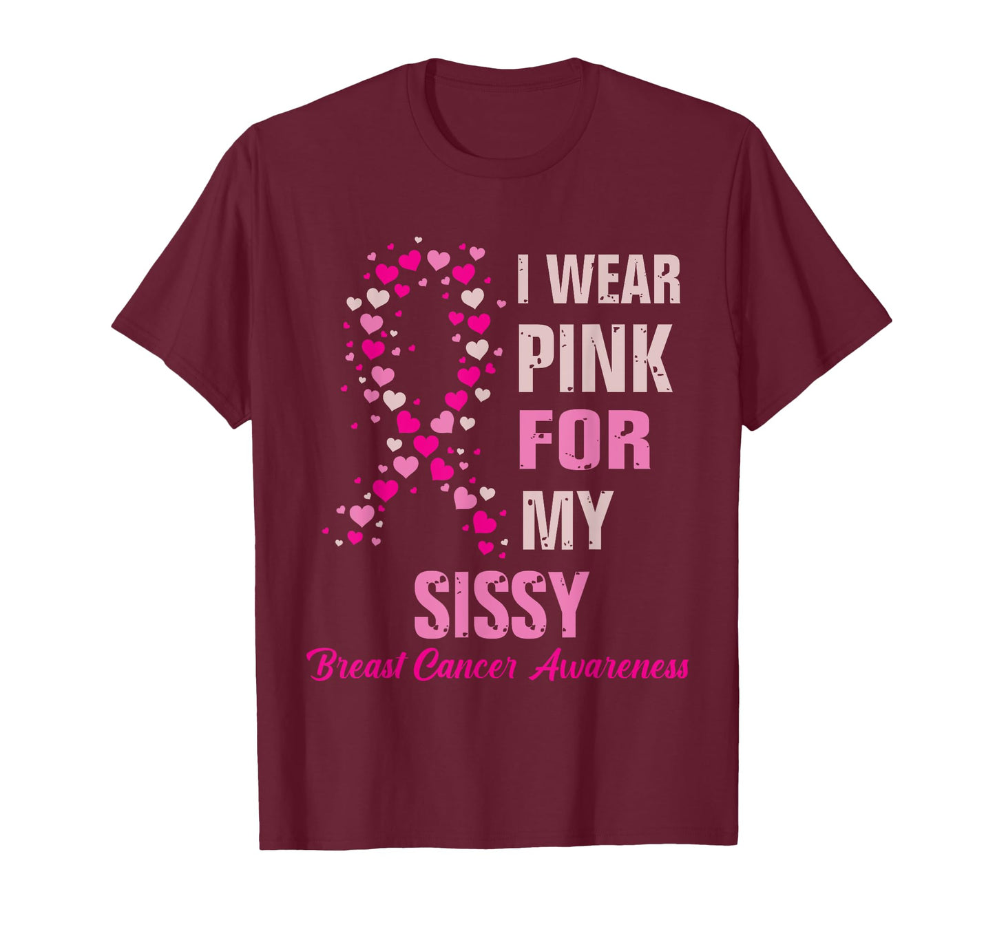 Womens Breast Cancer Fighter Awareness Sissy of A Warrior T-Shirt