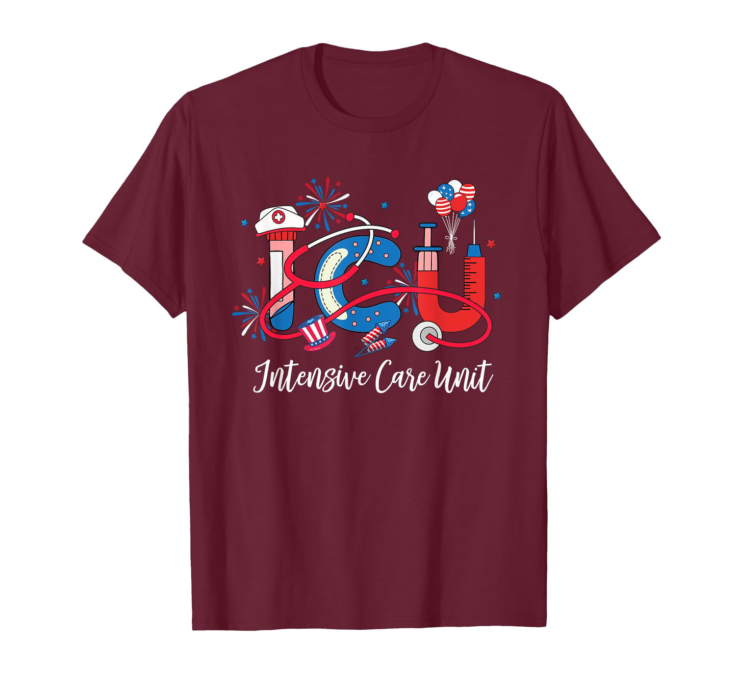 ICU Registered Nurse Intensive Care Unit 4th of July T-Shirt