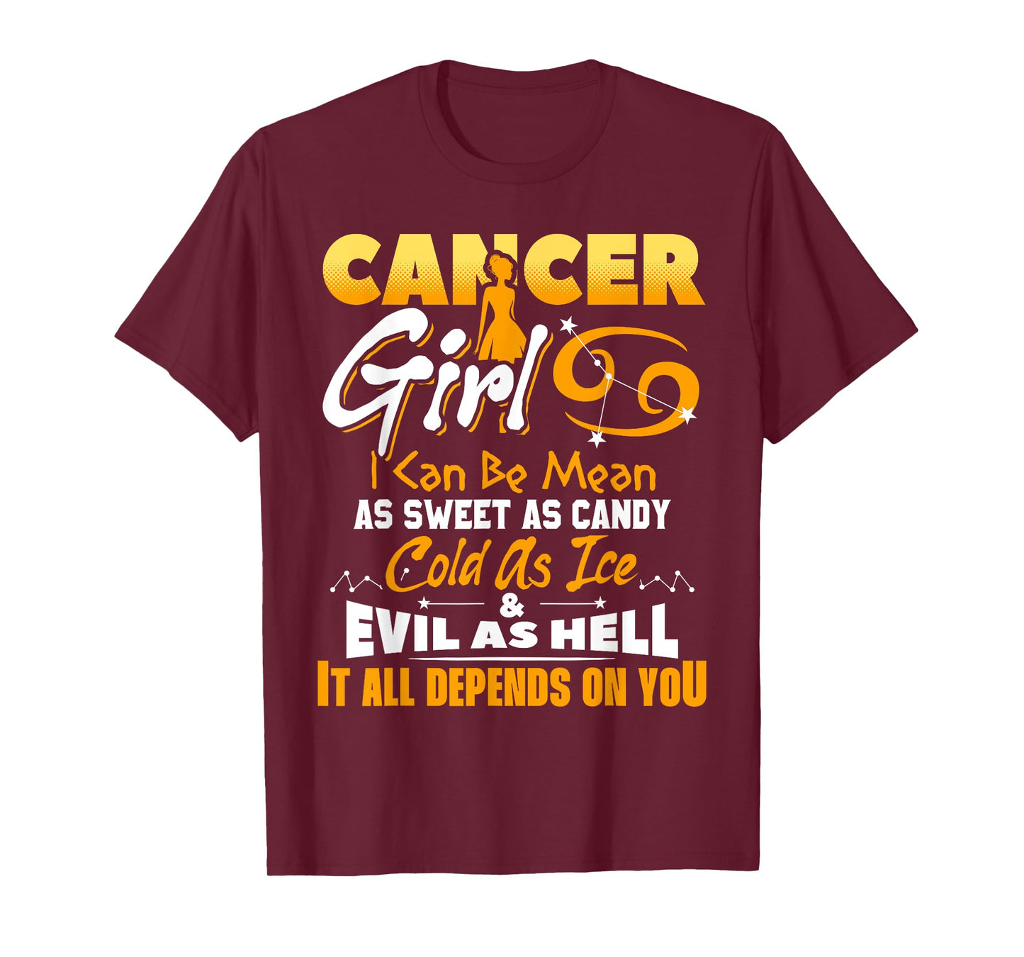 Cancer Girl Zodiac Birthday June July Month Funny T-Shirt
