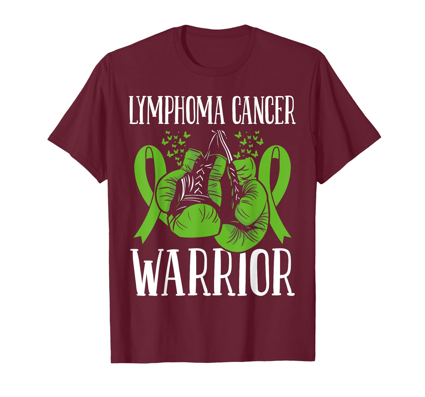 Lymphoma Cancer Awareness Month Warrior Ribbon Boxing Gloves T-Shirt