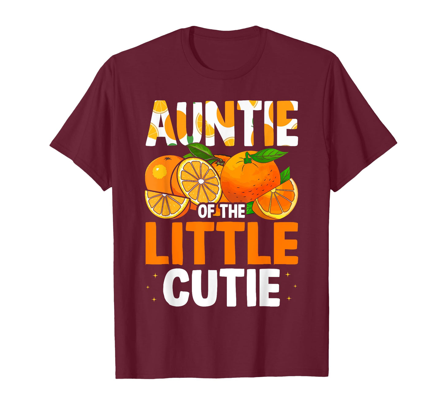 Auntie Little Cutie Baby Shower Orange 1st Birthday Party T-Shirt