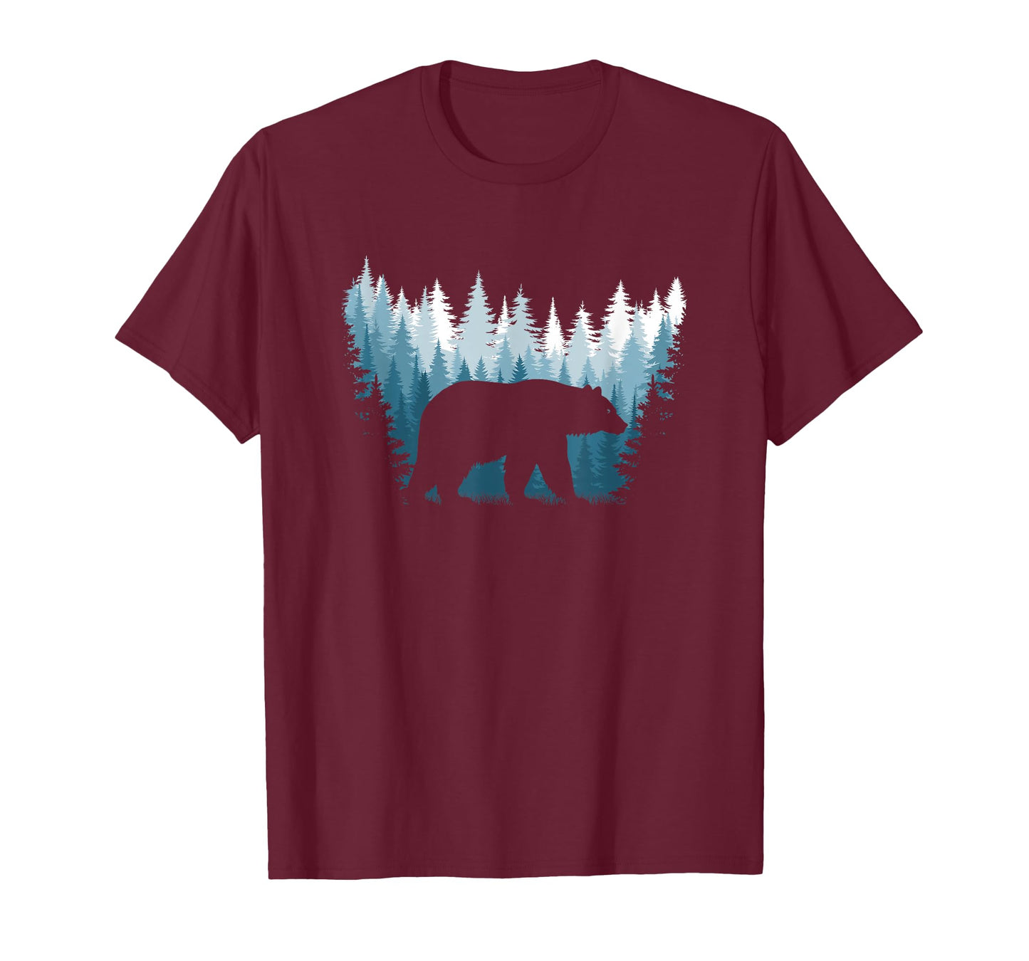 Bear Landscape Pine Tree Forest Nature Graphic Men Women T-Shirt