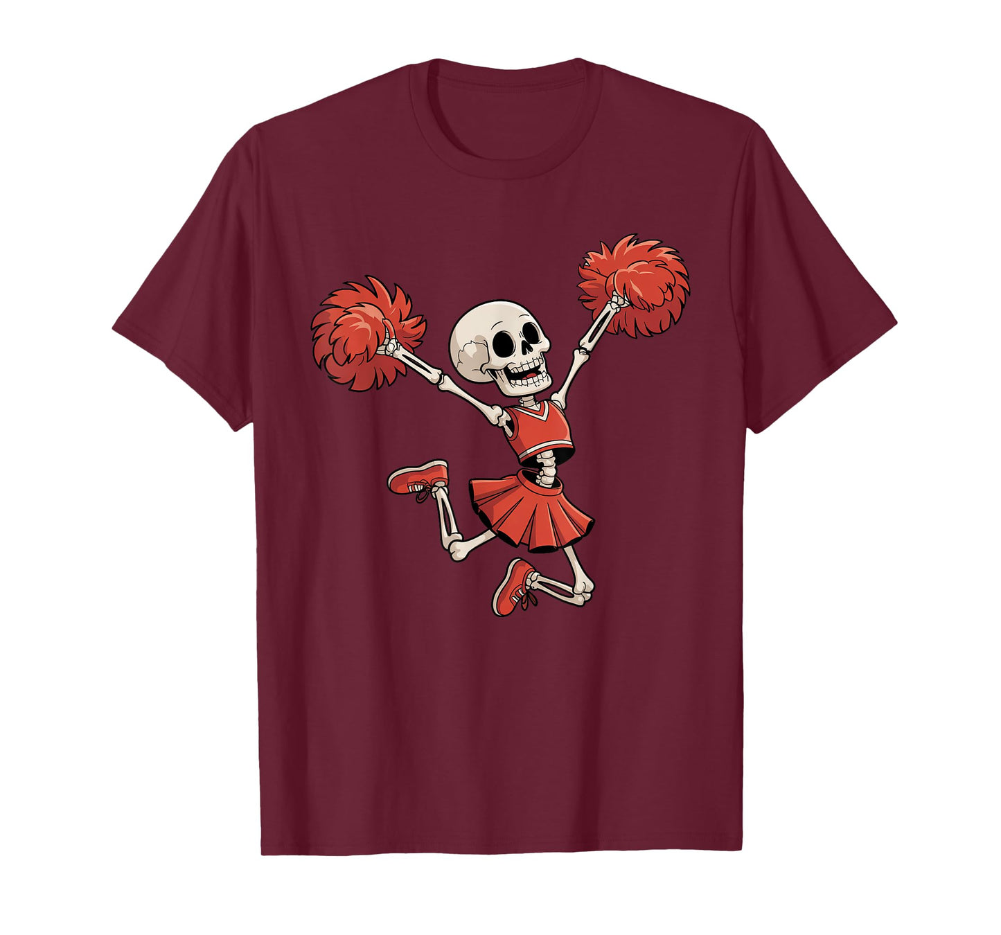 Halloween Skeleton Cheerleading Trick or Treat Spooky Season T-Shirt
