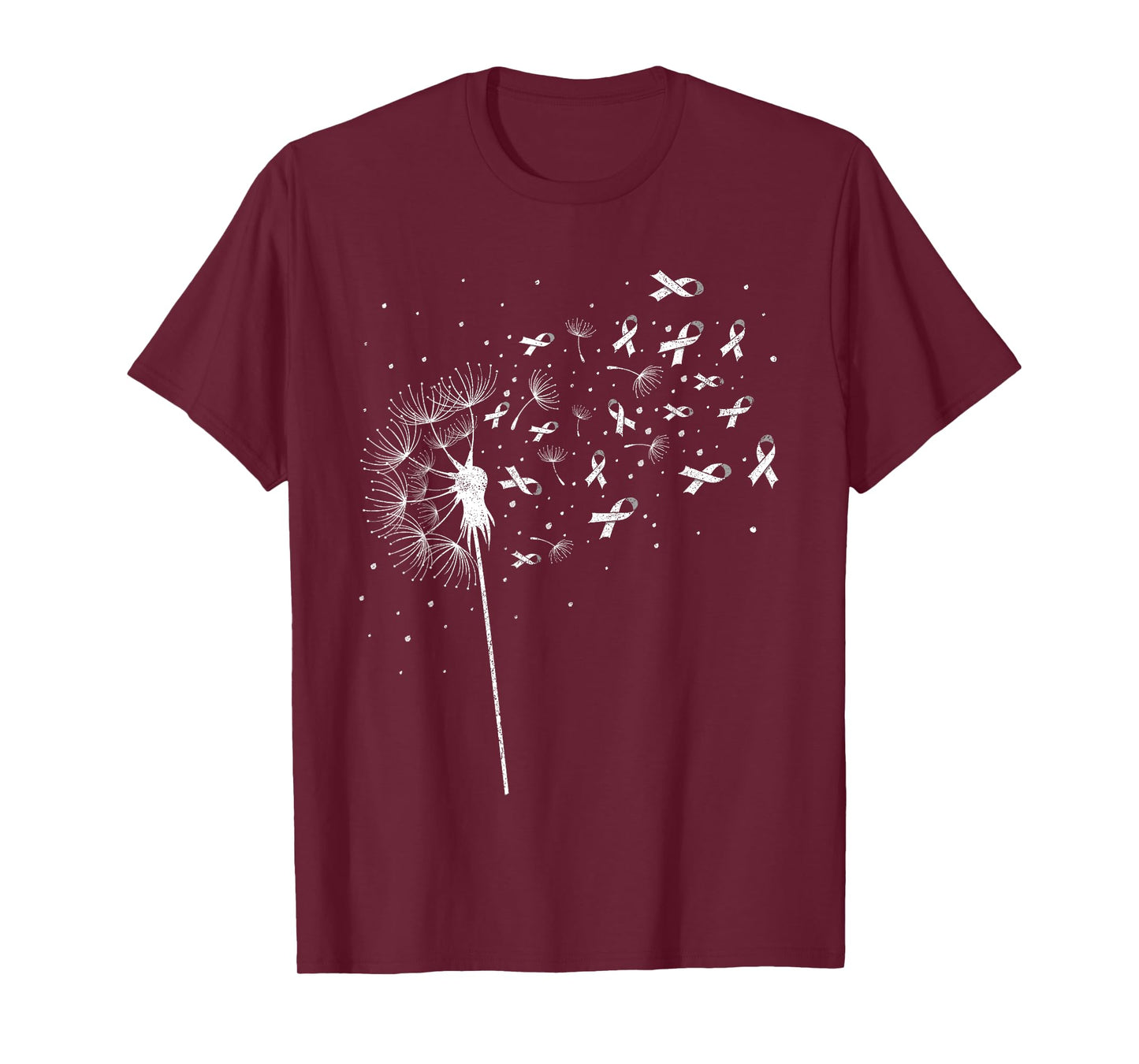 Dandelion Flower Men Women Apparel, White Ribbon Lung Cancer T-Shirt