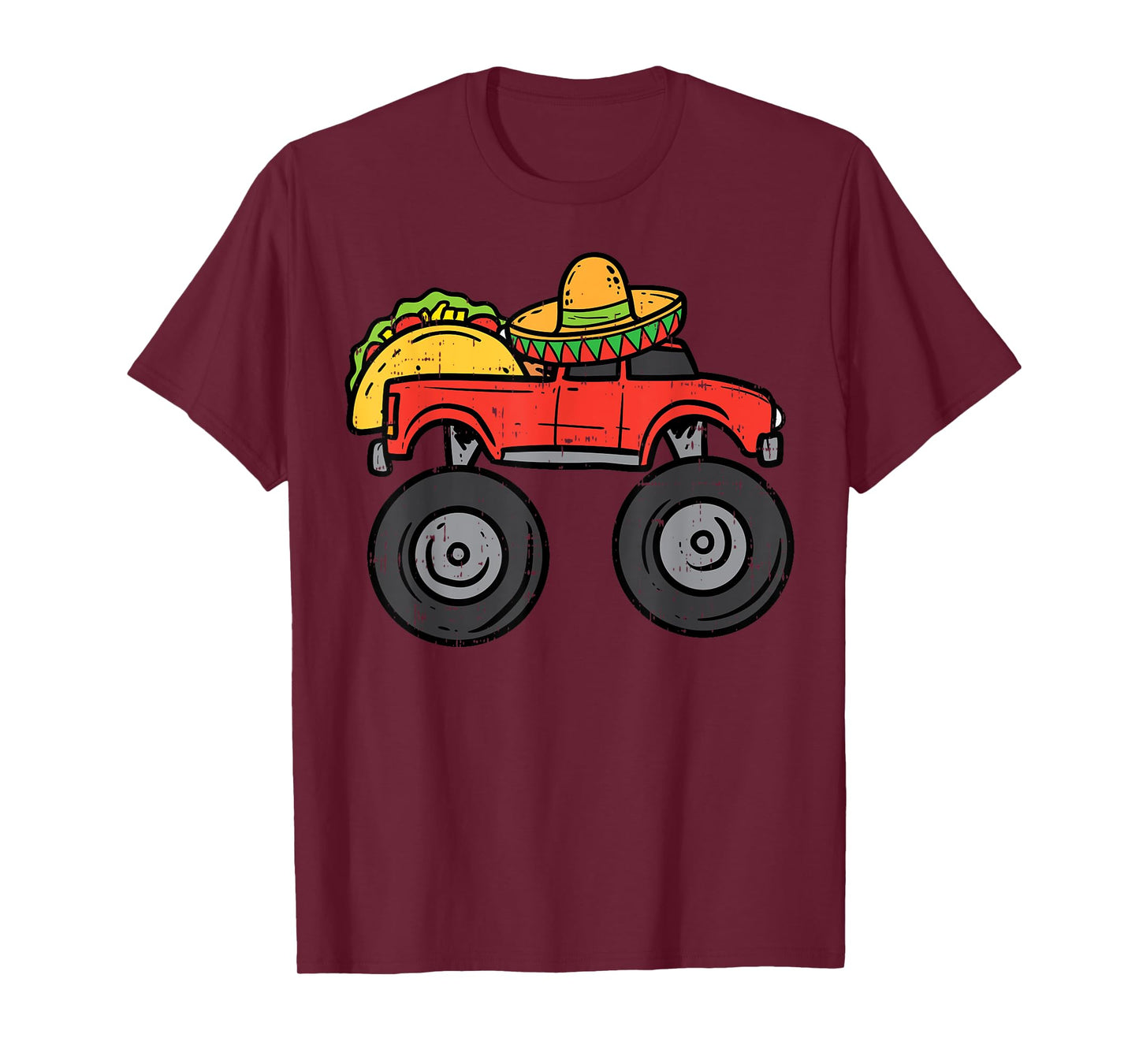 Taco Monster Truck Sombrero Cinco De Mayo Mexican Boys Kids T-Shirt