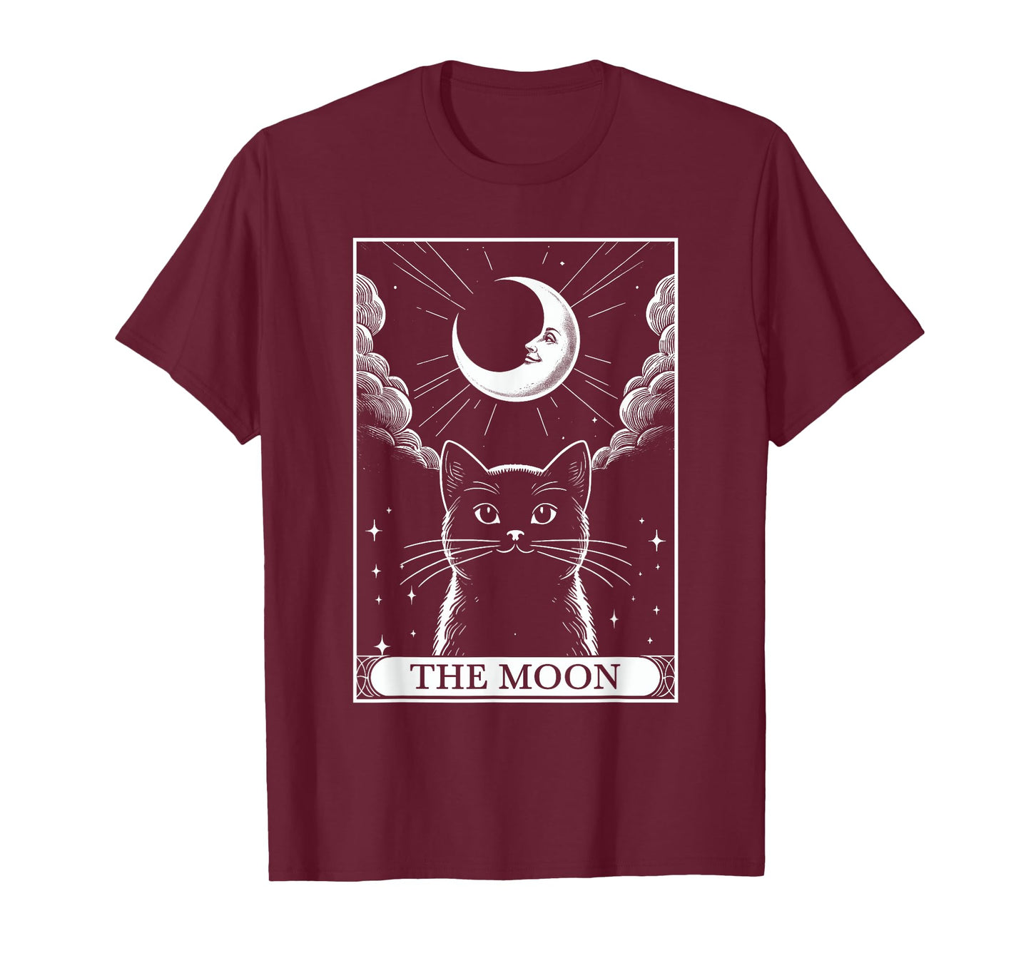 Tarot Card Vintage Crescent Moon Black Cat Mom Cat Lovers Men Women Kids T-Shirt