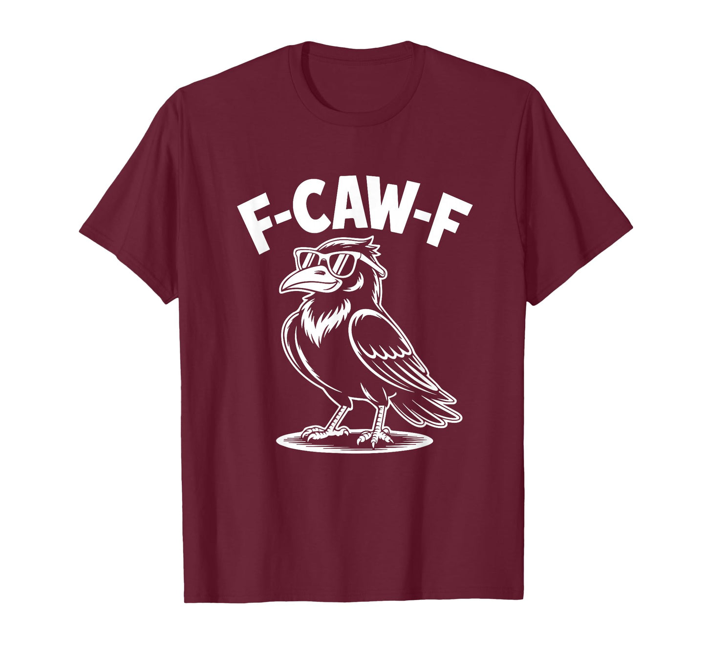 F-CAW-F Cool Raven Line Art Funny Bird Meme T-Shirt
